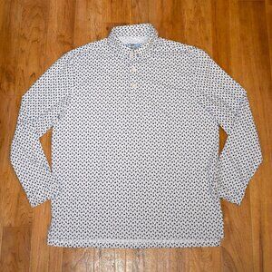 IBKUL Long Sleeve Polo Shirt Flamigos L Green Purple UPF 50+